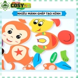 Đồ chơi tranh gỗ ghép 3D đủ chủ đề bằng gỗ thông an toàn cho bé