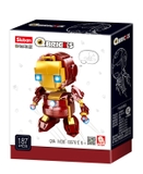 Đồ chơi lắp ghép xếp hình Iron Man của phe Avenger với 216 mảnh ghép, mẫu lớn, khớp có cử động được và nhiều chi tiết cho bé