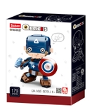 Đồ chơi lắp ghép xếp hình Captain American trong Avenger với 179 mảnh ghép, mẫu lớn, khớp có cử động được và nhiều chi tiết cho bé