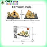 Đồ chơi lắp ghép building mô hình Kim tự tháp Ai Cập GIZA mẫu lớn với 643 mảnh ghép