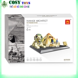 Đồ chơi lắp ghép building mô hình Kim tự tháp Ai Cập GIZA mẫu lớn với 643 mảnh ghép