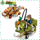 Đồ chơi lắp ghép xếp hình xe đua khủng long xanh lá cây có trớn với 151 mảnh ghép