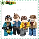 Đồ chơi lắp ghép xếp hình xe đua khủng long xanh lá cây có trớn với 151 mảnh ghép