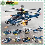 Đồ chơi lắp ghép xếp hình trực thăng vũ trang cao cấp 8 trong 1 với 390 chi tiết cho bé