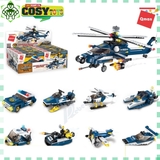 Đồ chơi lắp ghép xếp hình trực thăng vũ trang cao cấp 8 trong 1 với 390 chi tiết cho bé