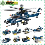 Đồ chơi lắp ghép xếp hình trực thăng vũ trang cao cấp 8 trong 1 với 390 chi tiết cho bé
