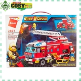 Đồ chơi lắp ghép xếp hình ô tô cứu hoả với 366 mảnh ghép