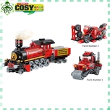 Đồ chơi lắp ghép xếp hình tàu hoả biến hình 3 trong 1 với 305 mảnh ghép