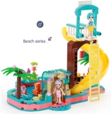 Đồ chơi lắp ghép xếp hình khu bể bơi có cầu trượt S Girl cao cấp với 257 mảnh ghép