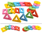 Đồ chơi luyện tay luồn cọc hình khối bằng gỗ cho bé