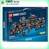 Đồ chơi lắp ghép xếp hình xe cảnh sát đặc nhiệm S.WAT 8 trong 3 - với 820 mảnh ghép ráp được 8 mô hình 3 cách chơi