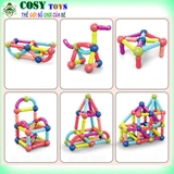 Bộ đồ chơi xếp hình nam châm, ghép hình nam châm dạng que, đầy đủ chi tiết, làm bằng chất liệu nhựa nguyên sinh ABS cao cấp, an toàn cho bé