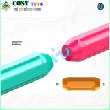 Bộ đồ chơi xếp hình nam châm, ghép hình nam châm dạng que, đầy đủ chi tiết, làm bằng chất liệu nhựa nguyên sinh ABS cao cấp, an toàn cho bé