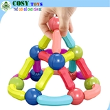 Bộ đồ chơi xếp hình nam châm, ghép hình nam châm dạng que, đầy đủ chi tiết, làm bằng chất liệu nhựa nguyên sinh ABS cao cấp, an toàn cho bé