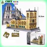 Đồ chơi lắp ghép xếp hình nhà thờ Đức bà Paris với 1380 chi tiết