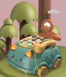 Điện thoại bàn quay số con mèo cute có nhạc và dây kéo