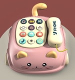 Điện thoại bàn quay số con mèo cute có nhạc và dây kéo