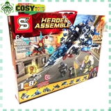 Đồ chơi lắp ghép xếp hình phi thuyền siêu chiến đấu Thanos bộ 8 trong 1 với 685 mảnh ghép