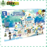 Đồ chơi lắp ghép lâu đài tuyết kèm các mẫu công chúa với 351 mảnh ghép