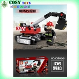Đồ chơi lắp ghép xếp hình robot từ 06 xe  công trường với 98-126 pics