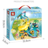 Đồ chơi lắp ghép xếp hình khu bể bơi có cầu trượt S Girl cao cấp với 257 mảnh ghép