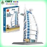 Đồ chơi lắp ghép xếp hình khách sạn 7 sao Burj Al Arab của Dubai với 1368 chi tiết