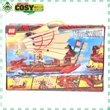 Đồ chơi lắp ghép xếp hình Siêu Tàu rồng Chiến Destiny's Bounty chở chiến binh ninjago hơn 566 chi tiết
