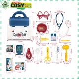 Đồ chơi vali bác sĩ cùng với 15 dụng cụ khám bệnh cho bé