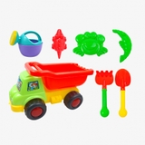 Đồ chơi xe oto chở dụng cụ xúc cát đi biển nhiều dụng cụ cho bé