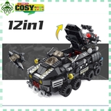 Đồ chơi lắp ghép mô hình xe chiến đấu SWAT 12in1 với 572 mảnh ghép