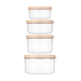 Bộ 4 hộp thực phẩm tròn Hokkaido 500-1000-1500-2500ml