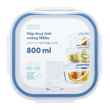 Hộp thuỷ tinh vuông Nikko 800 ml