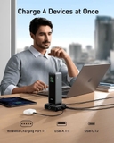 Đế Sạc Anker Nano Sạc Nhanh 100w Sạc Không Dây Pogo Cho Anker Prime 3 Cổng - 2 Cổng USB-C & 1 Cổng USB - A1902