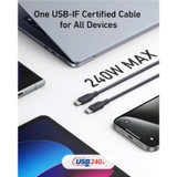 Cáp sạc nhanh Anker C-C 240W 0.9m bọc dù Bio-Braided Fast Charge Cable - A80E5
