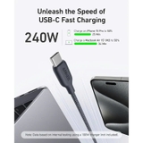 Cáp sạc nhanh Anker C-C 240W 0.9m bọc dù Bio-Braided Fast Charge Cable - A80E5