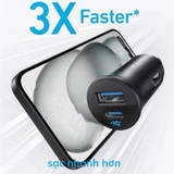 Tẩu sạc nhanh Anker Car Charger 2 cổng 1C1A 30W hỗ trợ PD/PPS sạc siêu nhanh- A2741