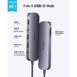 Bộ Chuyển Đổi Hub Anker USB-C 7-in-1 (HDMI 4K@60Hz, 85W PD, USB-A/C 3.0, SD/TF) - A83D2