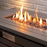 Bàn lửa gas hình chữ nhật Fire Mountain kèm đá nham thạch và tấm phủ bảo vệ