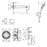 Sen âm tường Hansgrohe Vernis Shape Unterputz Wannenarmatur Set
