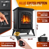 Lò sưởi điện Kesser® Electric Fireplace with Fan Heater 2000W, Màu đen