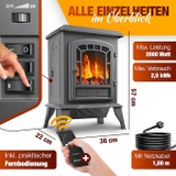 Lò sưởi điện Kesser® Electric Fireplace with Fan Heater 2000W , Màu Xám