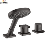 Vòi Bồn Tắm AXOR Citterio E Wannenrandarmatur, Thermostat schwarz chrom gebürstet 36411340