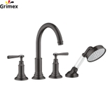 Vòi Bồn Tắm AXOR Montreux Wannenrandarmatur, Zweigriffmischer schwarz chrom gebürstet 16554340