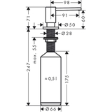 Bình nhấn đựng nước rửa bát/ rửa tay gắn bàn AXOR Uno 42818000