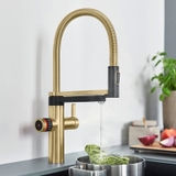 Vòi rửa bát 4-in-1 tích hợp lọc nước và đun nước nóng Blanco Evol-S PRO Hot & Filtersystem 447mm satin gold (527428)