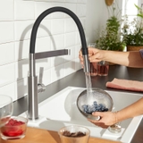 Vòi rử bát Blanco Sonea Kitchen Fitting – Pull-Out Spout, Swivelling Brushed Stainless Steel/Black