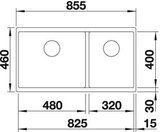 Chậu rửa bát âm bàn Blanco Subline 480/320-U