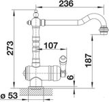 Vòi rửa bát Blanco Tradon Messing (520787)