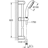 Bộ Sen tay Grohe Tempesta 100 27853001 + Bộ trộn nổi có vòi xả thẳng Grohe 34567000