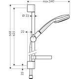 Bộ Sen tay kèm Thanh trượt và đĩa đựng xà phòng Hansgrohe Croma 100 Vario 27772000
